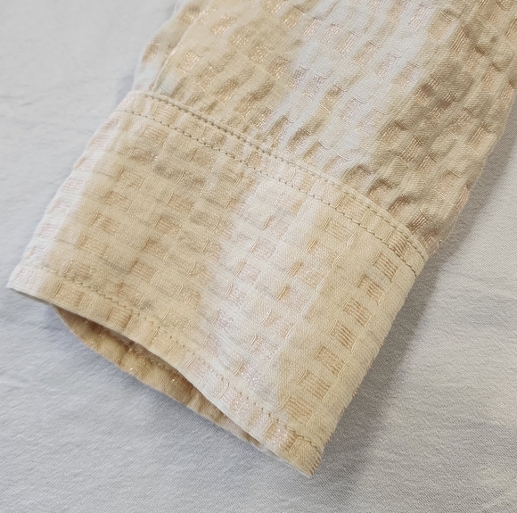 Future Collective Womens Textured Beige Button-Up Lightweight Baggy Shirt, sz MD - Picture 9 of 10